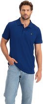 NOMAD® Polo Piqué Heren | Maat L | Blauw | Polo Shirt Korte Mouw | Luchtig Katoen | Sneldrogend