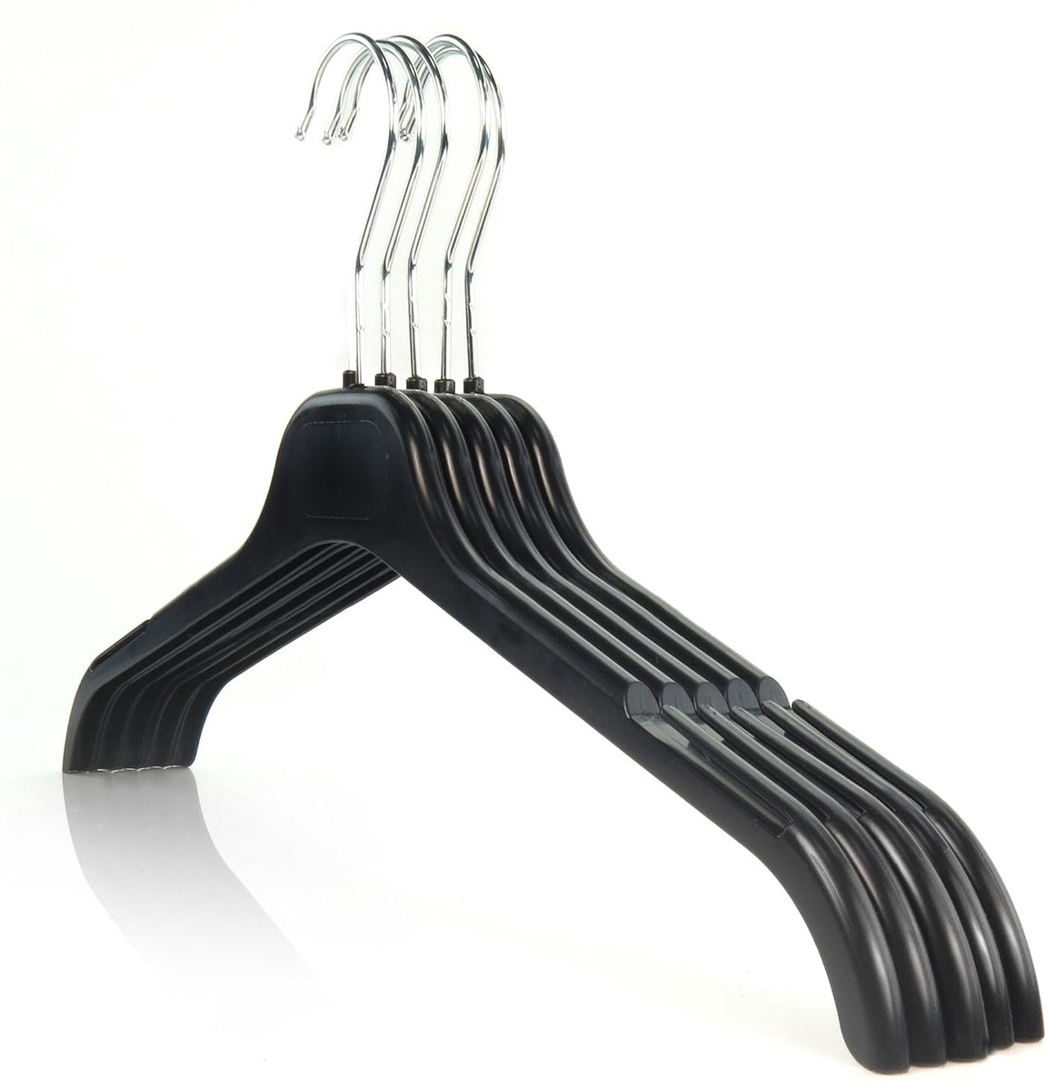 Kunststof Kleerhangers - Set van 20 - Zwart - 43 cm
