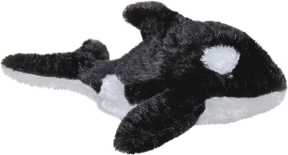 Orka Knuffel | Mini Flopsies | Aurora | Knuffels | Wit Zwart | Orka | Dolfijn | Vis | 20 cm