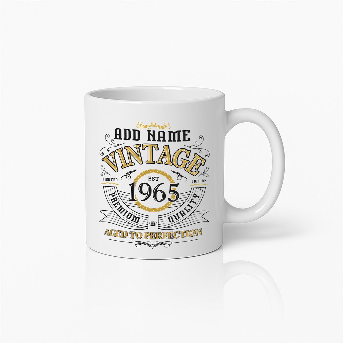 Gepersonaliseerde Vintage 1965 Mok – Mok met Naam – Verjaardagscadeau – Oud Maar Goud – Premium Kwaliteit Koffiebeker