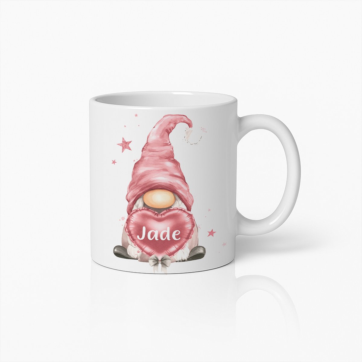 Gepersonaliseerde Kabouter Mok met Hart – Schattig Naam Cadeau voor Geliefden