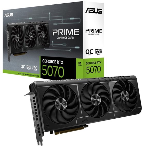 ASUS PRIME NVIDIA GeForce RTX 5070 OC – Videokaart – 12GB – GDDR7 – PCIe 5.0 – 1x HDMI 2.1b – 3x DisplayPort 2.1a