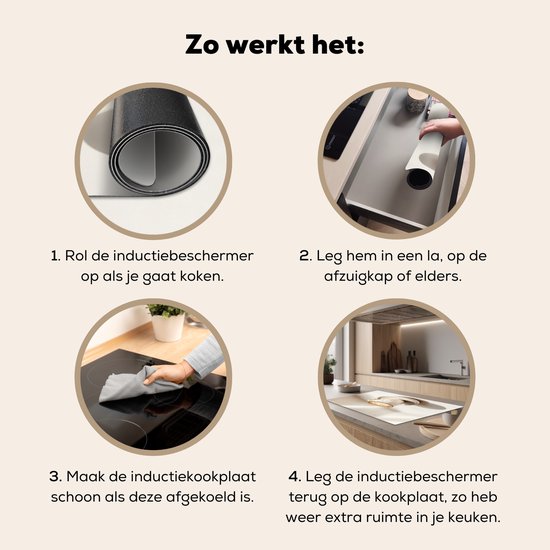 KitchenYeah® Inductie beschermer 95x50 cm - Cappuccino - Schuim - Wit - Beige - Kookplaataccessoires - Afdekplaat voor kookplaat - Inductiebeschermer - Inductiemat - Inductieplaat mat - Keuken decoratie