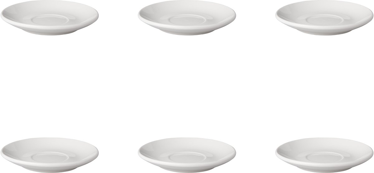 Mammoet - Budgetline - Schotel - Brede rand - 6 stuks - ø 14 cm - Wit - Porselein - Schoteltjes