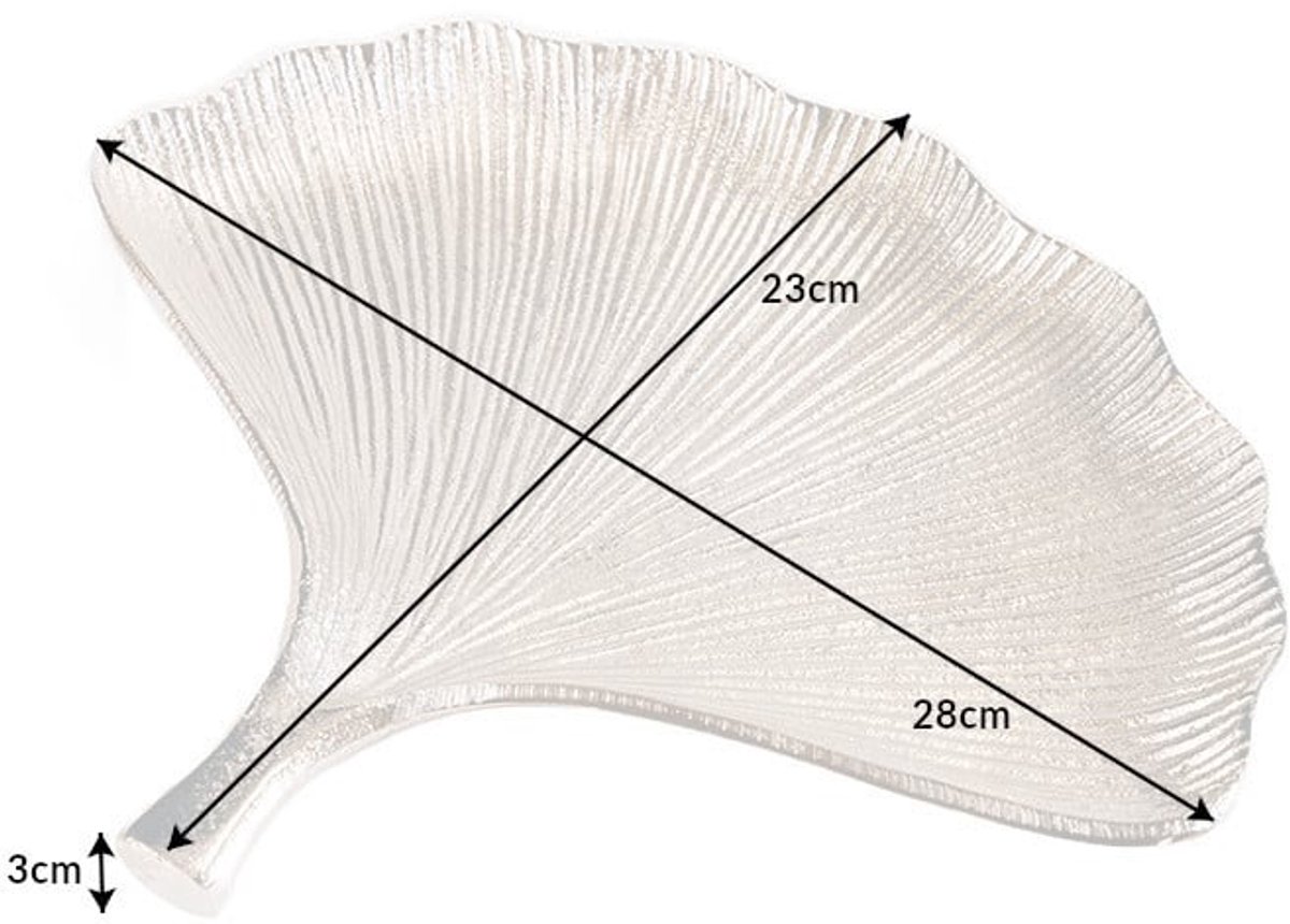 Decoratieve kommen set van 3 GINKGO 30cm zilver handgemaakt metaal - 41780