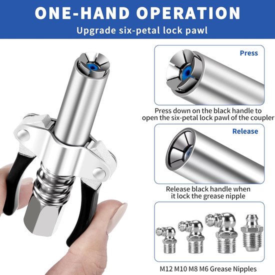 Grease press nozzle with 30 cm hose for all types of grease presses van Pressol — afbeelding 4