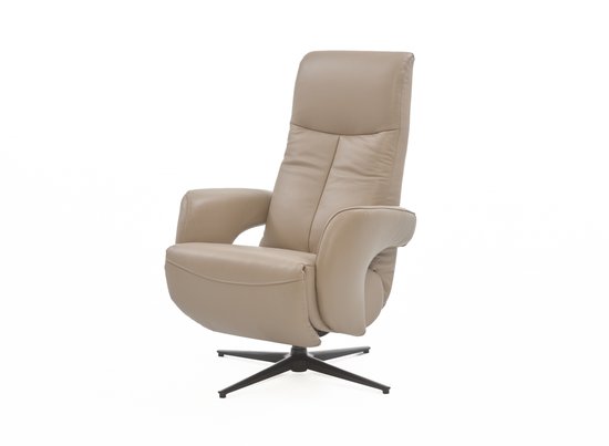 Siège relax électrique Palermo - pivotant 360 degrés - cuir - taupe