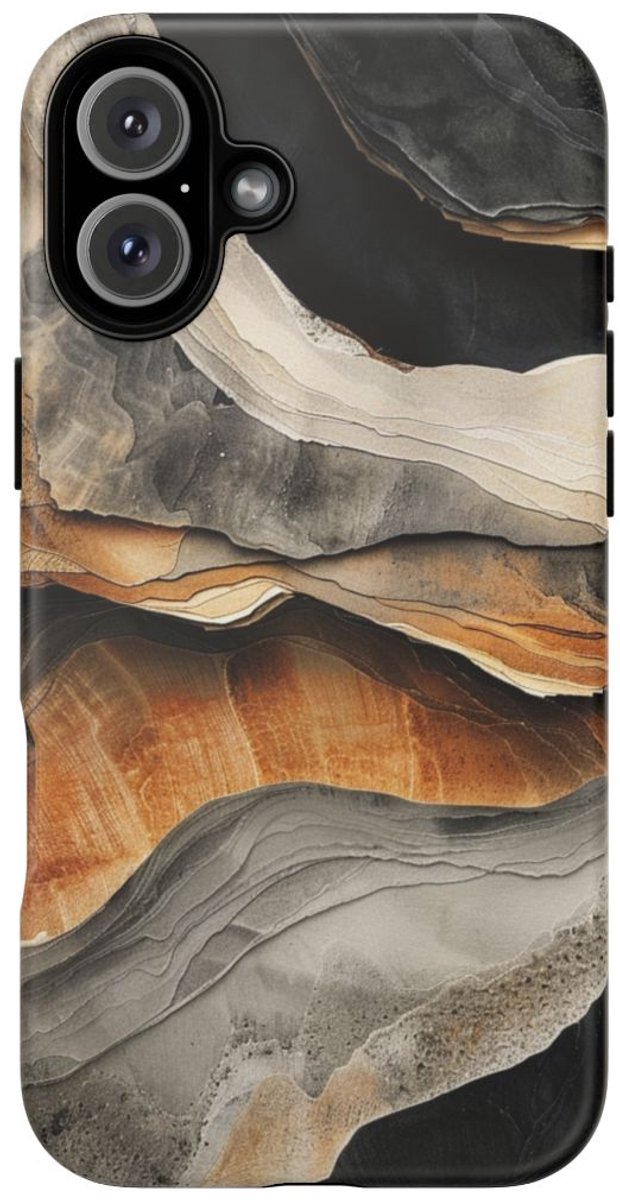 Aardse Geologische Lagen Abstract – Telefoonhoesje Geschikt voor iPhone 16 Plus