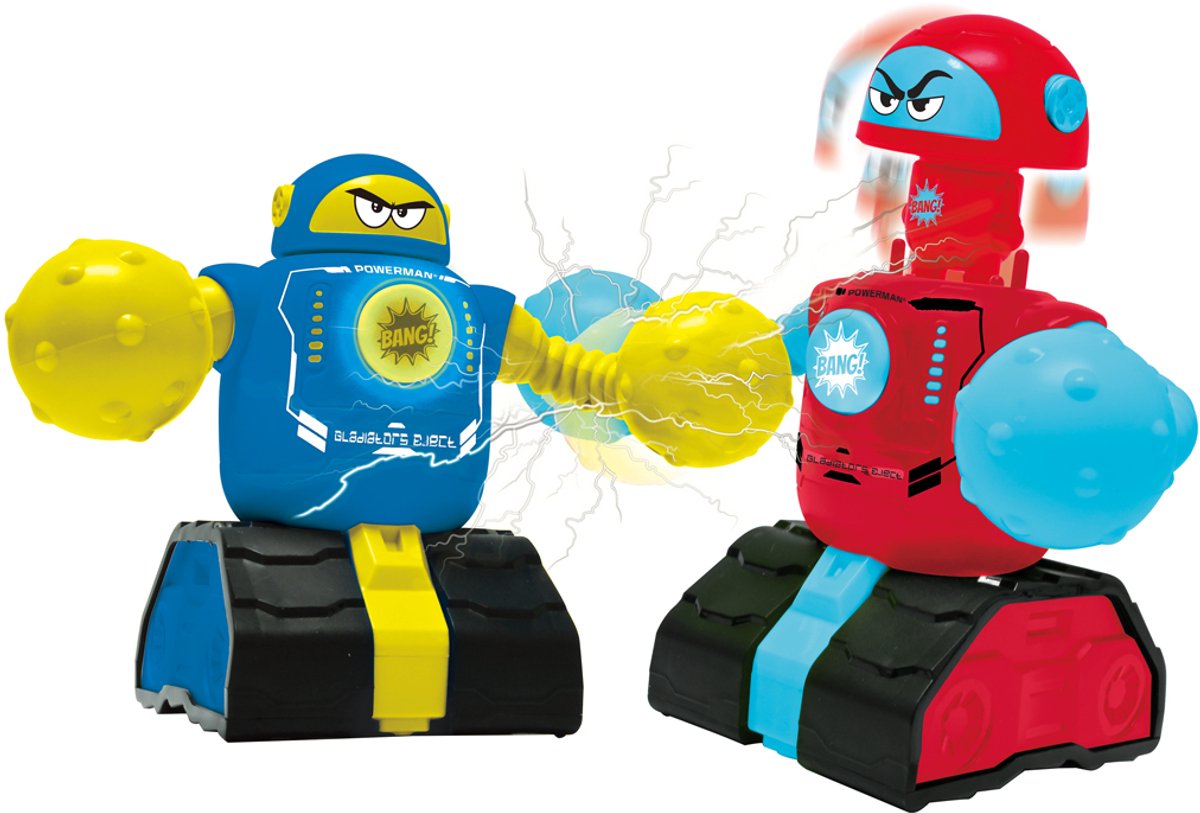 POWERMAN® FIGHTERS – set van 2 Vechtrobots met Uitwerpbare Figuren, Licht- en Geluidseffecten