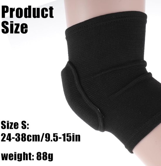2 stuks volleybal elleboogbeschermers - compressiele-elleboogbeschermers - ademende elleboogbandages met dikke spons - ondersteuning - zwart van Tunturi — afbeelding 3