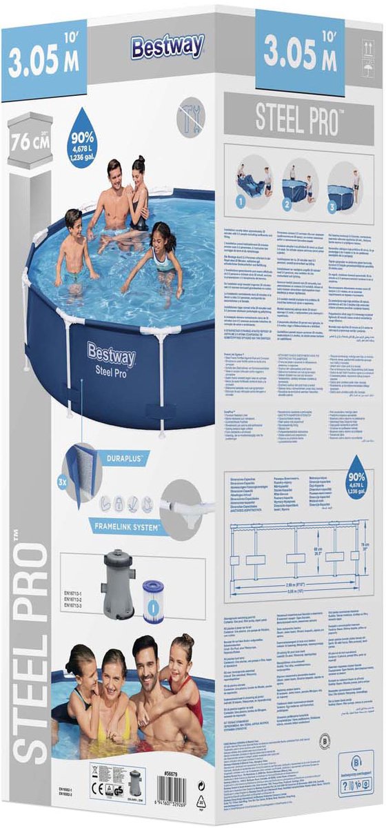 Bestway Steel Pro Zwembad Rond 3.05 m x 76 cm - Inclusief filterpomp — afbeelding 11