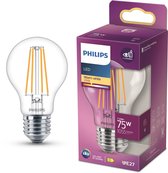 Philips LED Lamp Transparant - 75 W - E27 - warmwit licht