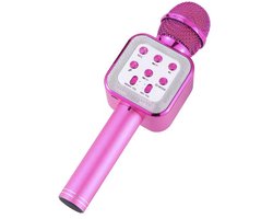 Microphone Bluetooth sans fil - Microphone karaoké - Set karaoké - Haut-parleur intégré - AUX - MicroSD - Rose - Sans fil - Set karaoké - Avec haut-parleur intégré - CHPN