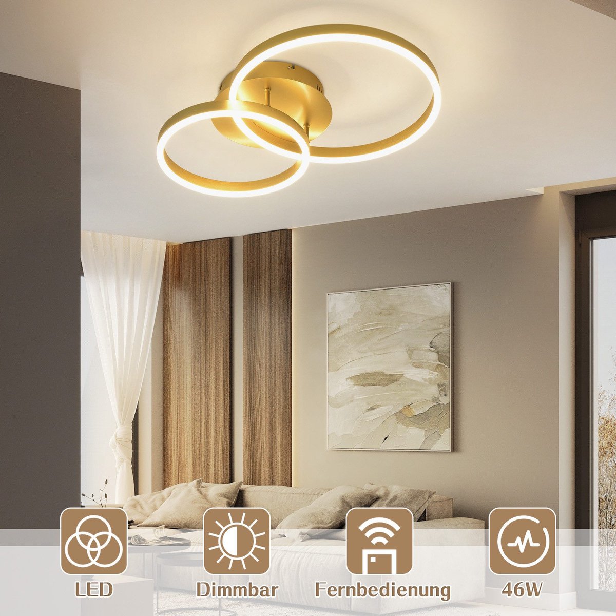 Moderne Ronde LED Plafondlamp, Minimalistische Semi Flush Plafonnière