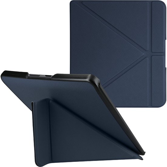 kwmobile e-reader hoesje geschikt voor Kobo Forma hoes - Ereader flip case met standaard - E reader cover van kunstleer - In donkerblauw van Merkloos — afbeelding 4