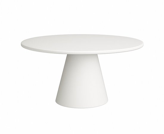 Table à manger ronde en béton Mello 130 cm - blanc