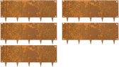 Wovar Cortenstaal Borderrand 40 x 106 cm Flexibel | 5 Stuks | Cortenstaal Kantopsluiting | Tuinafboording
