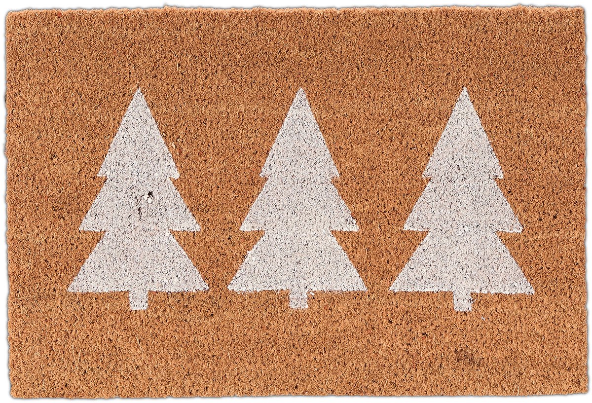Deurmat kokos - 60x40 cm - dennenbomen - antislip