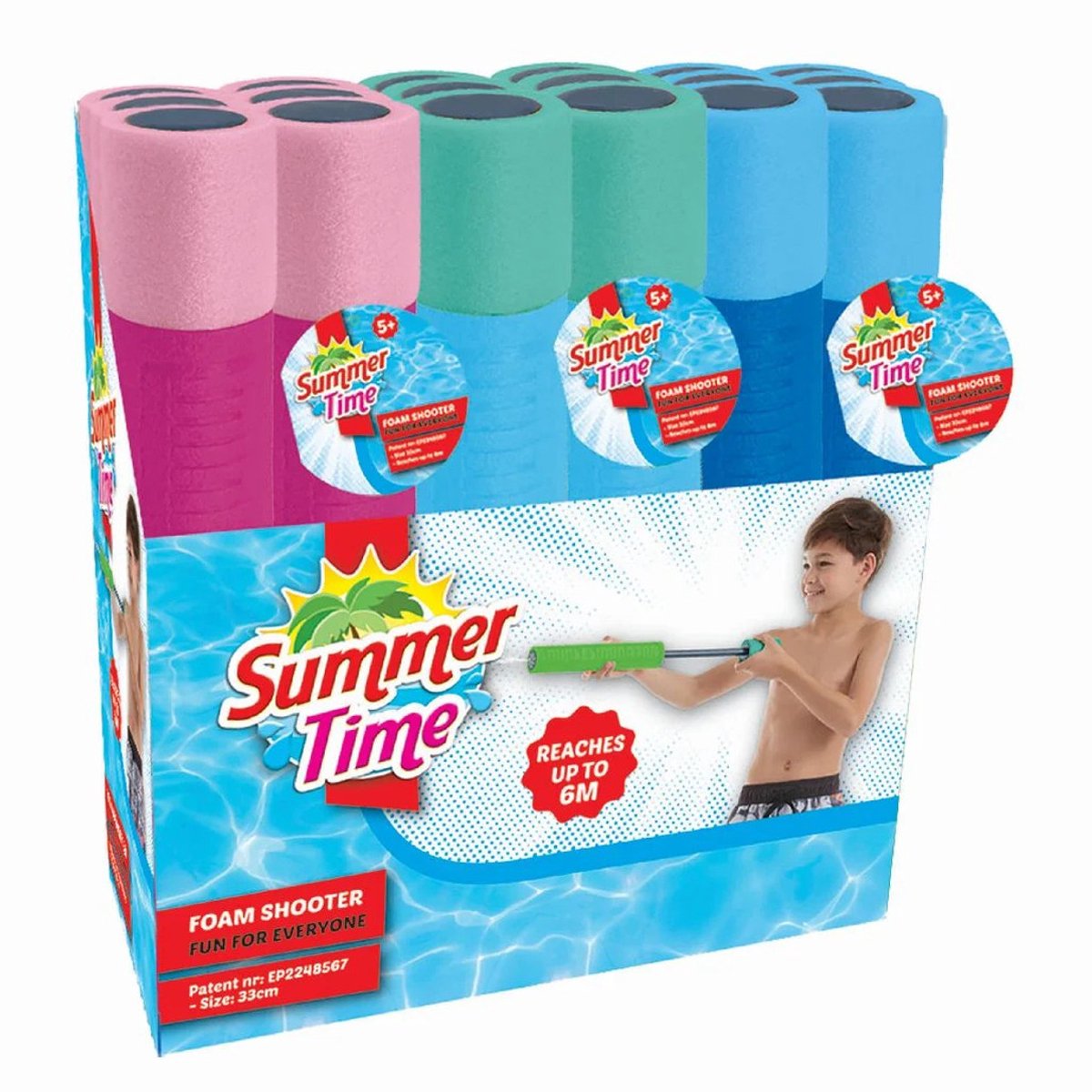 Summertime Waterpistool - 10x - foam - 54 cm - Waterpistolen / waterspuiten - voor kinderen - Buitenspeelgoed - waterspeelgoed