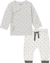 Noppies Set(2delig) Unisex, Shirt en Broek Wit Sterretjes - Maat 50
