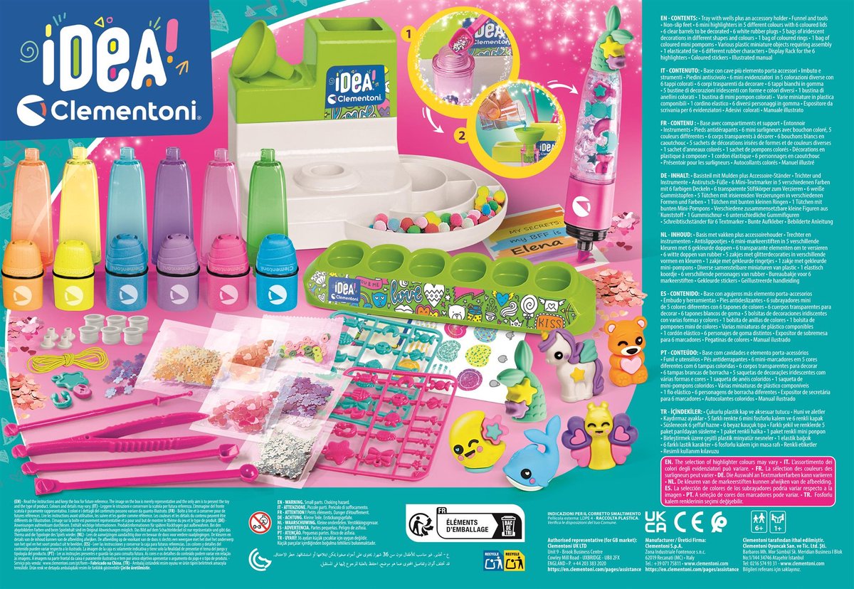 Clementoni iDea - Markeerstiften Creatiestudio - Knutselpakket vol Accessoires - Kawaii Markeerstiften - Het Creatieve Cadeautje - Vanaf 6 jaar — afbeelding 9