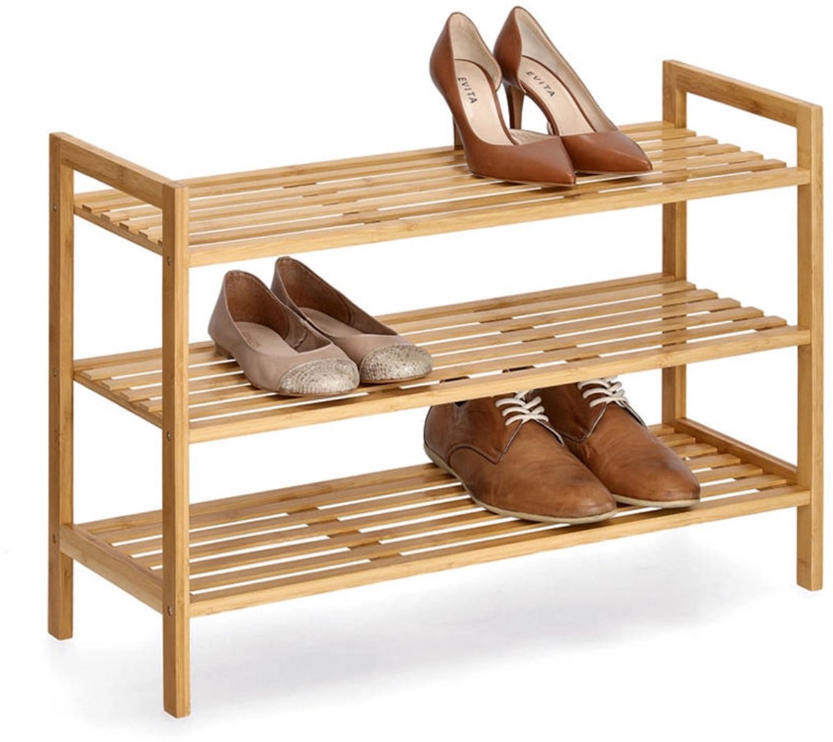 Zeller bamboe schoenenrek 3 etages present - Hout
