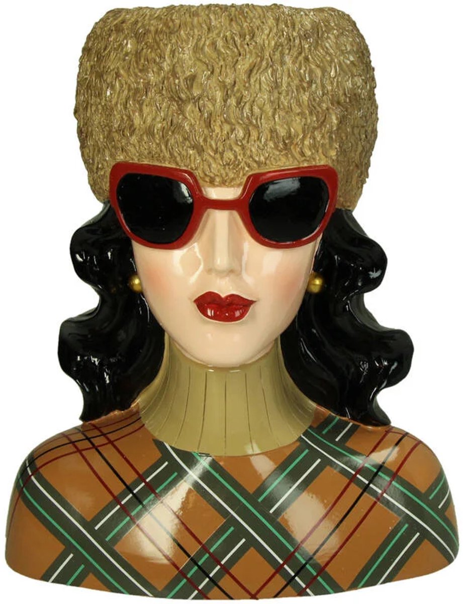 Vaas Fashion Lady Bontmuts - Polyresin Multi 24x16x28.5cm