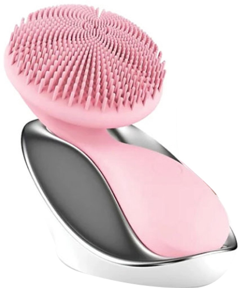 Gezichtsreiniger - Gezichtsborstel -Gezichtsreiniger elektrisch - 2 in 1 Facial Cleansing Brush - Rotating Magnetic Beads - Massage Cleaning - Electric Face Scrubber - Waterproof - Rechargeable Exfoliating - Scrubber Brush - roze