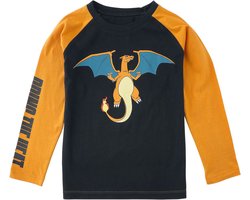 foto van Pokémon Kids - Glurak - Bring The Heat Jongens & meisjes Longsleeve - zwart/oranje - 158/164