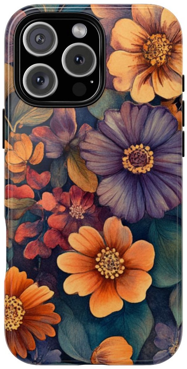 Levendig Aquarel Bloemenpatroon – Telefoonhoesje Geschikt voor iPhone 16 Pro Max