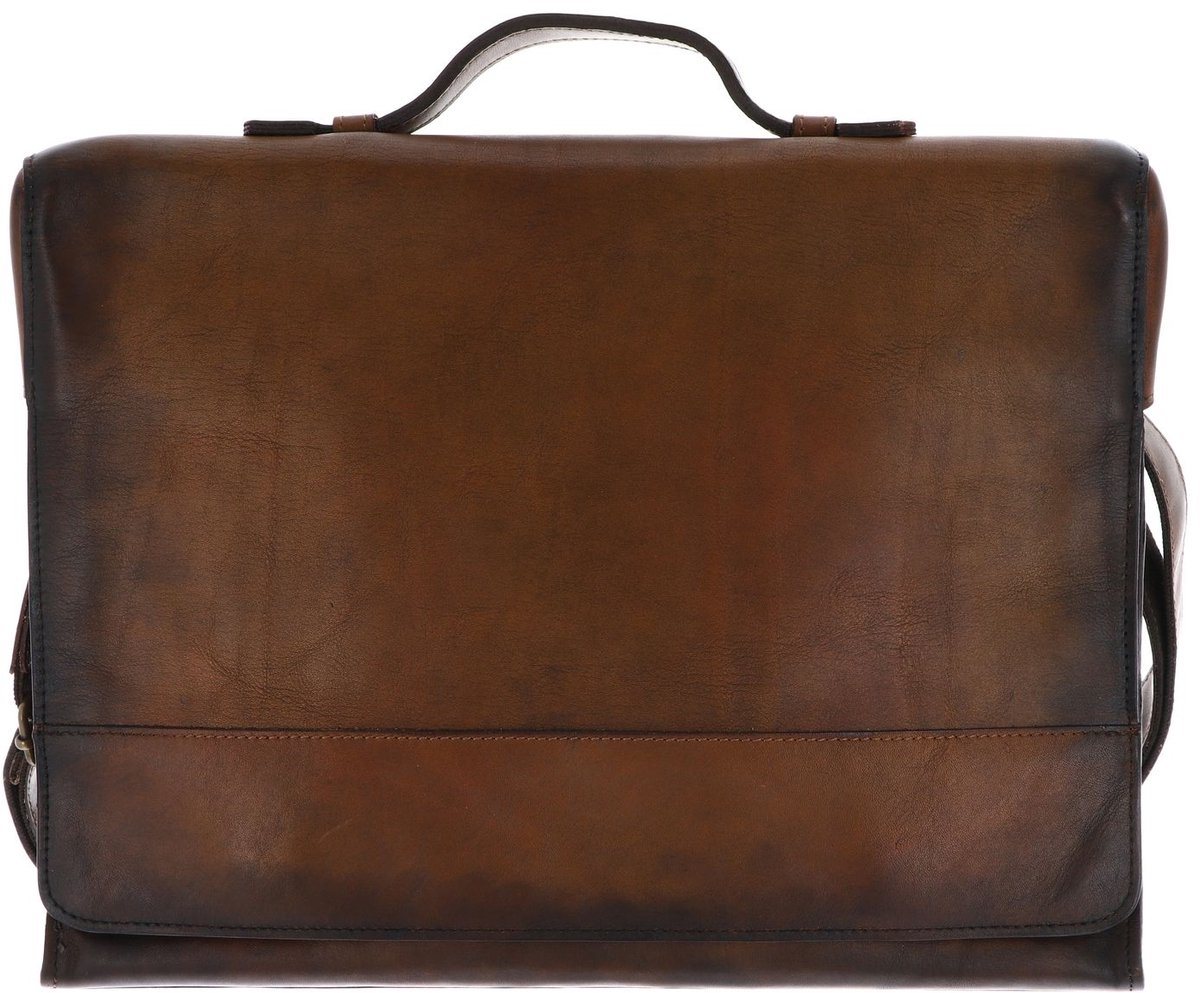 JOST Leren afzonderlijke gevallen laptoptas met laptopvak Ranger Briefcase Cognac bruine