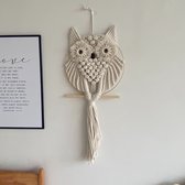 Décoration murale hibou - tapisserie Boho tissée à la main - décoration murale - décoration hibou pour chambre, salon, chambre d'enfant 75*30 cm.