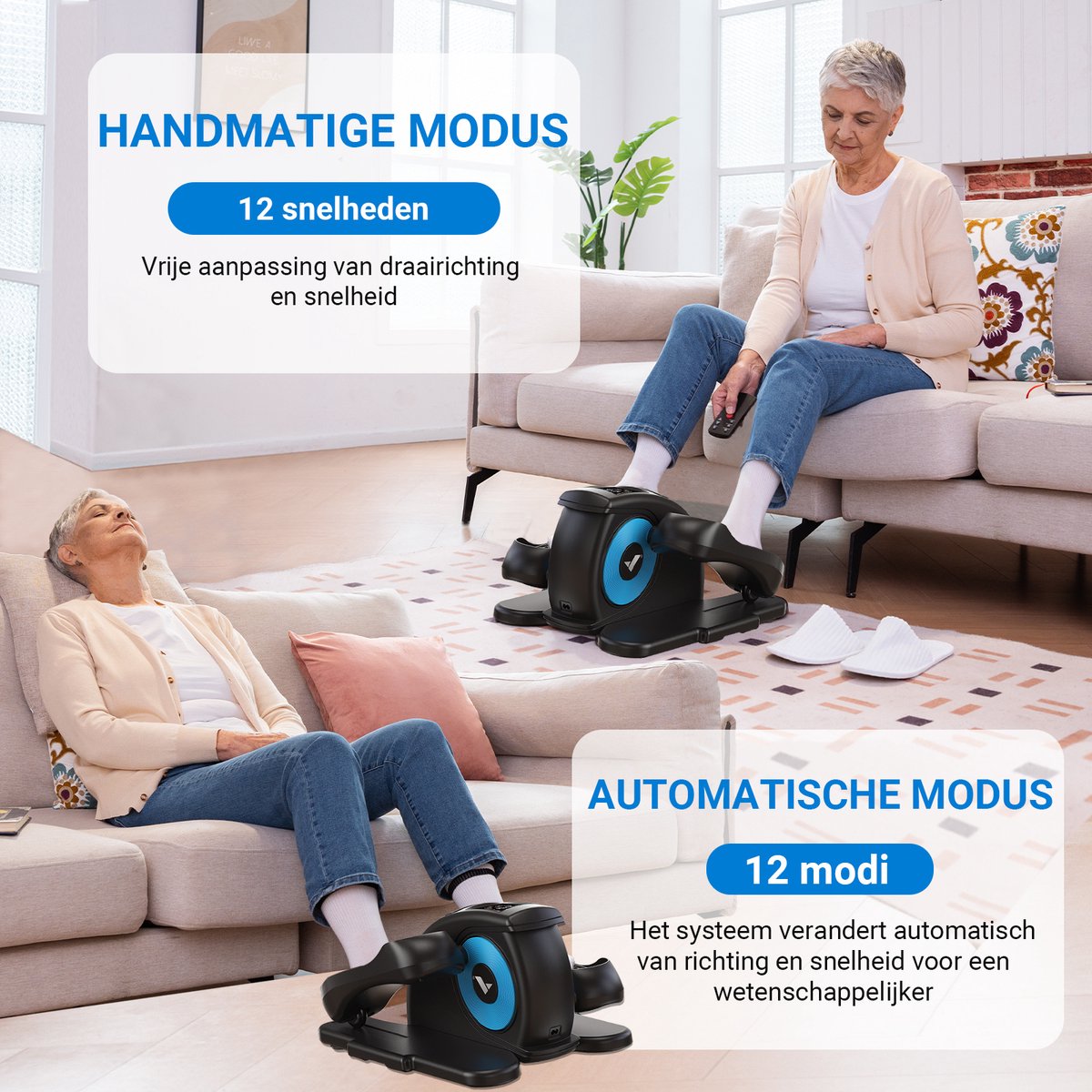 MERACH Mini Crosstrainer 12 Niveaus Zwart met - afbeelding 3