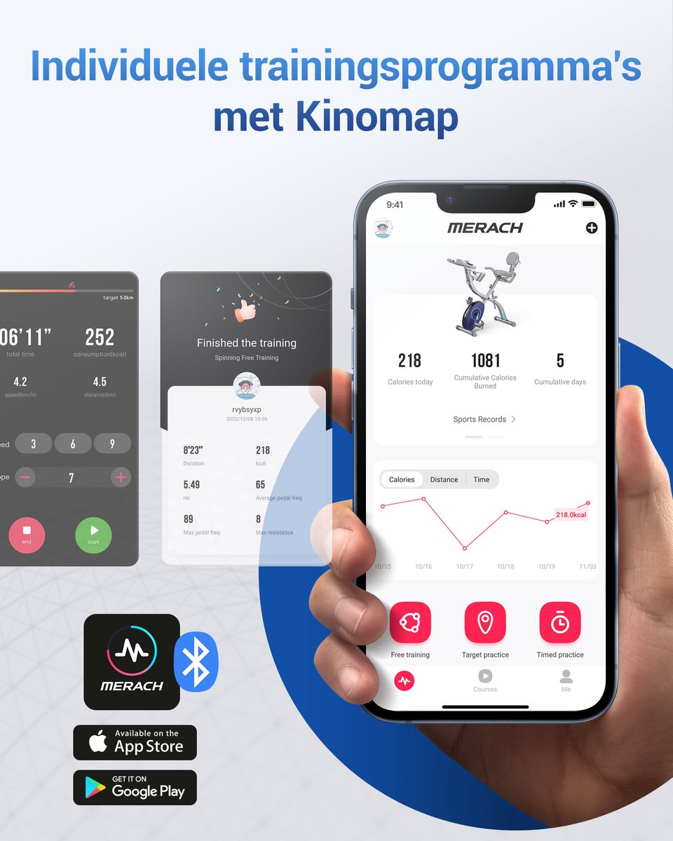 MERACH Opvouwbare Hometrainer met 16 Niveaus Magnetische - afbeelding 2