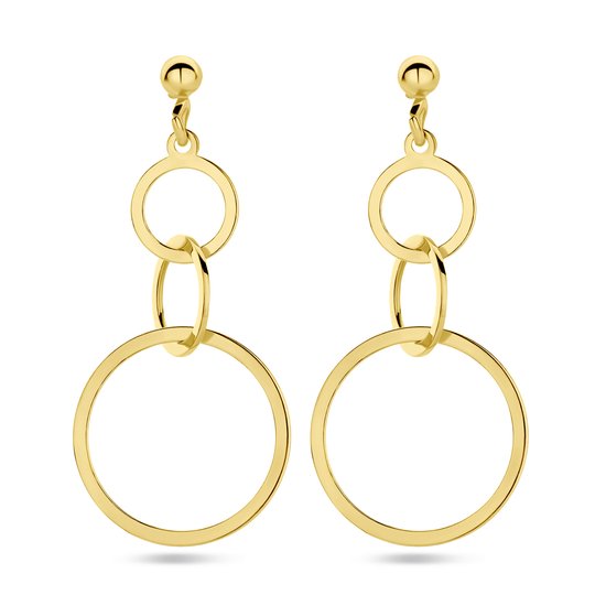Boucles d'oreilles pendantes Glams Cercles 1 Micron - Argent