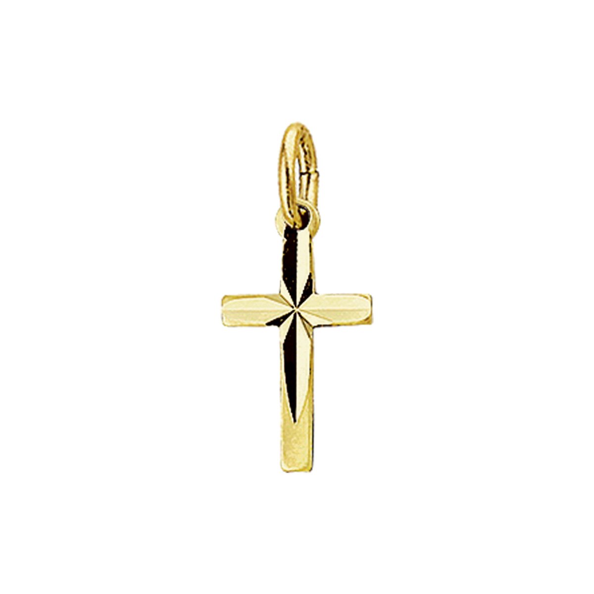Marie Celeste hanger kruis mat gediamanteerd - Goud