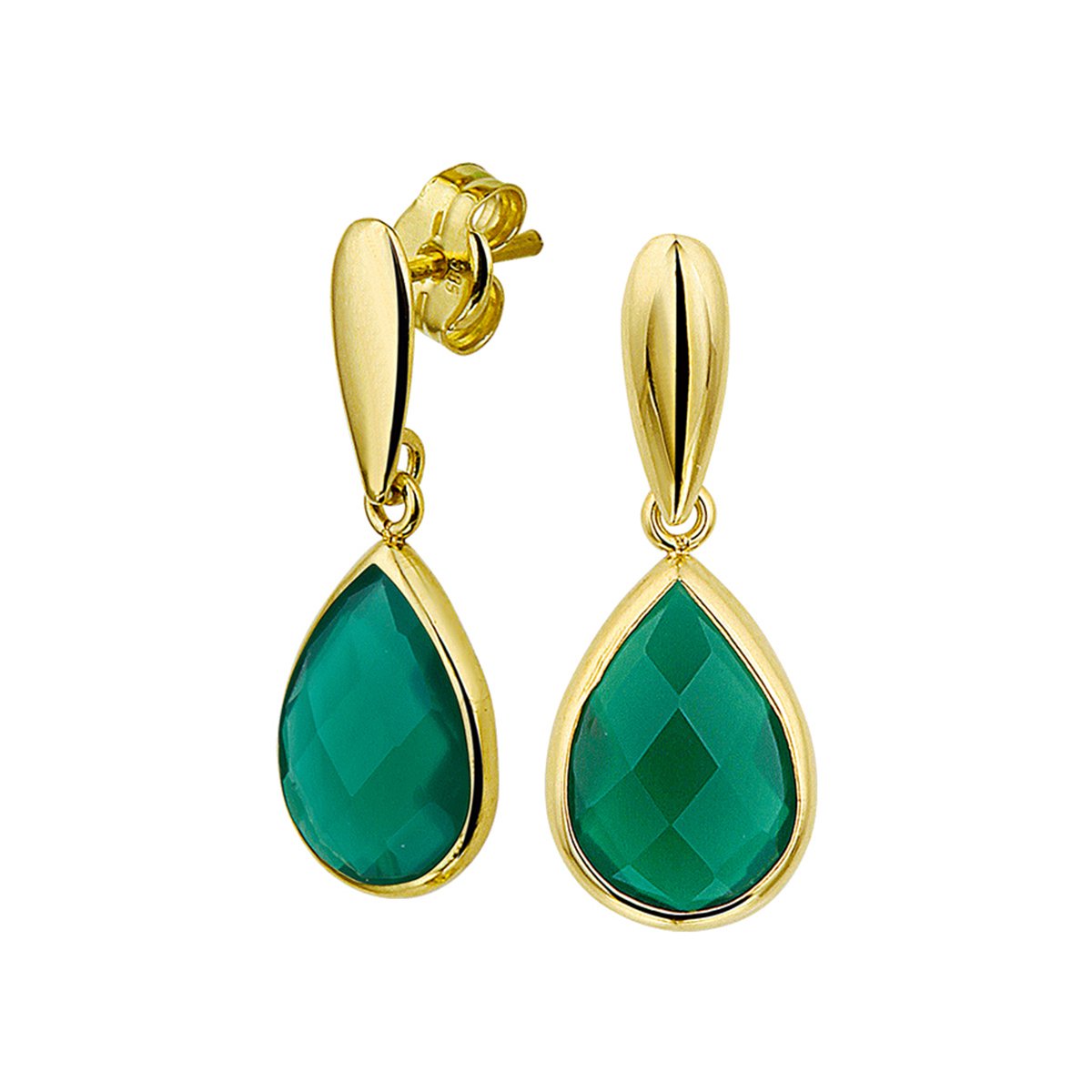 Marie-Celeste Oorhangers Agaat - Goud