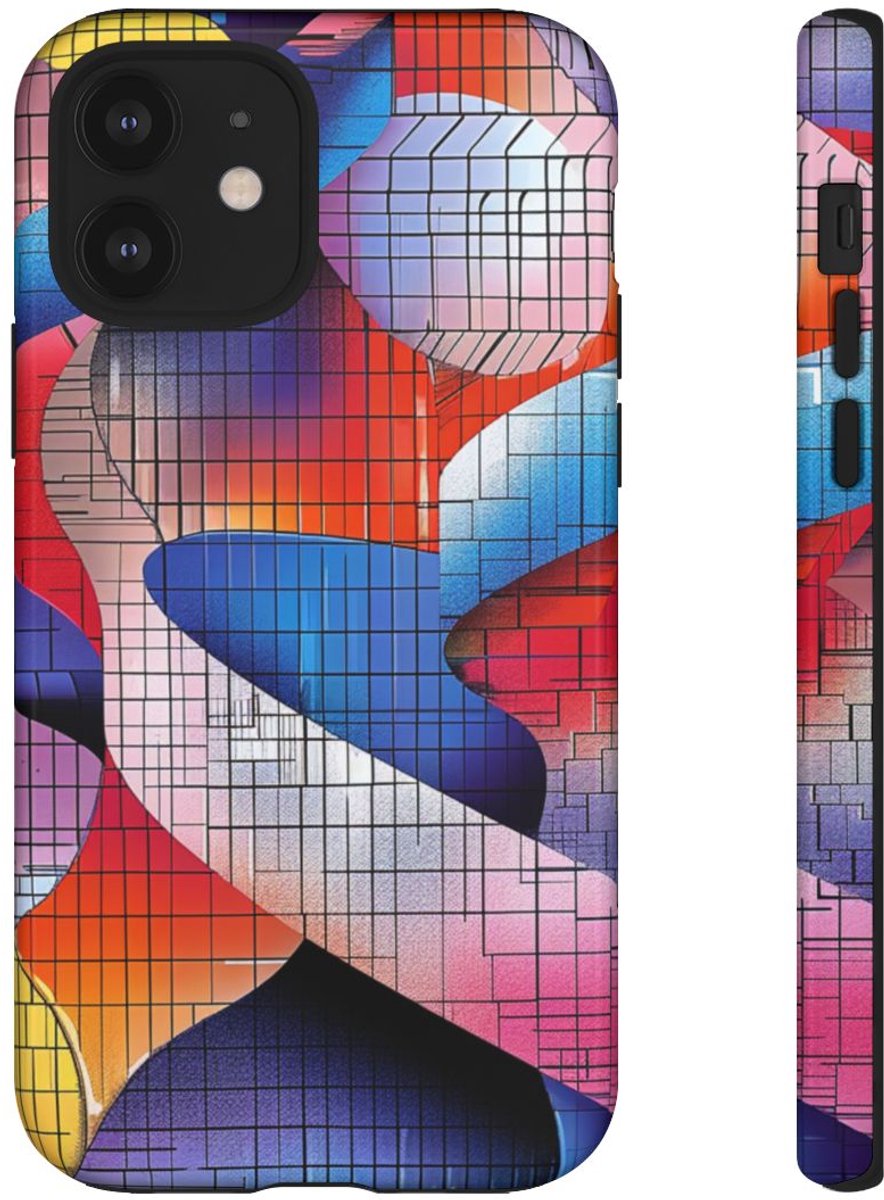 Kleurrijk Abstract Dubbele Helixpatroon – Telefoonhoesje Geschikt voor iPhone 12