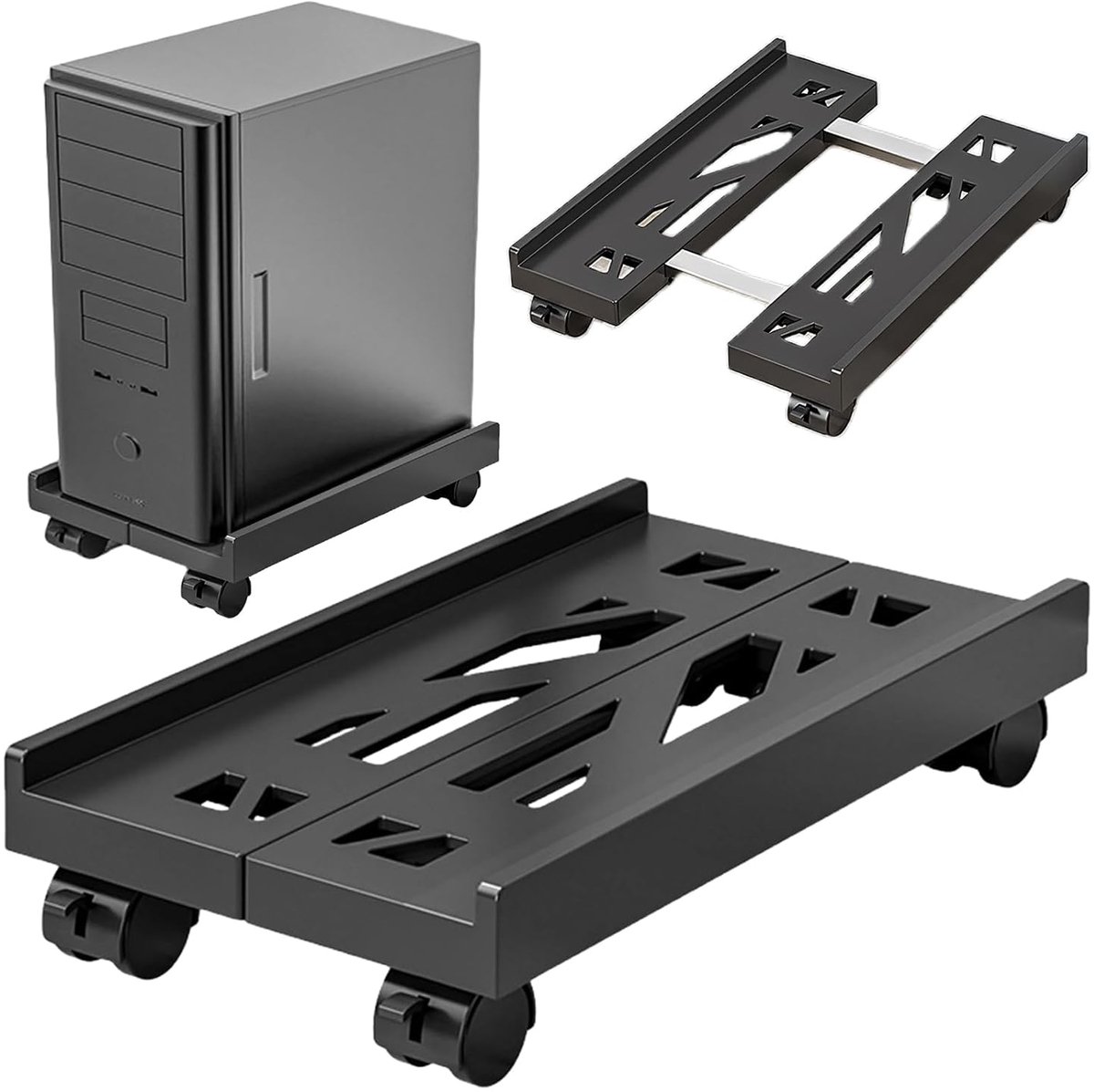 Image of Verstelbare PC-standaard - voor desktop en mini-computers - 1 stuk - met wielen