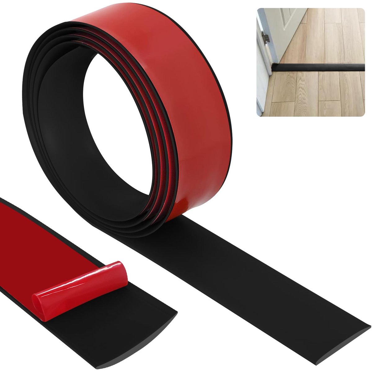 Overgangsprofiel - Waterdicht Zelfklevend Flexibel - Voor vloerovergangen en voegafdichting - Zwart 4 cm x 2 m