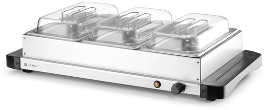 HENDI Voedselverwarmer - roestvrij staal - 3 GN-bakken - 40-75°C - 657x381x161mm — afbeelding 5