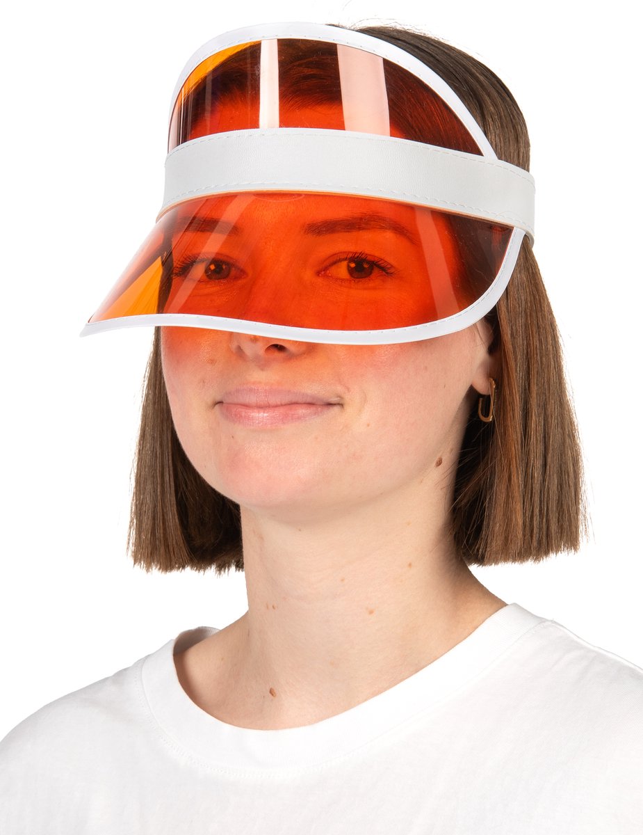 PARTYPRO - Oranje poker zonneklep voor volwassenen