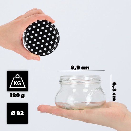 KADAX Kleine inmaakpotten, 300 ml, miniatuurpotten voor honing en specerijen, jampotten met deksel, luchtdichte potten om cadeau te geven (goud, 100 stuks
