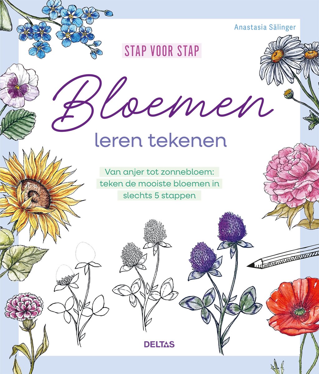 Omslag van Stap voor stap bloemen leren tekenen