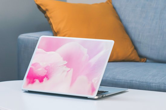 Laptop sticker - 12.3 inch - Close-up van de bloemblaadjes van de roze pioenroos - 30x22cm - Laptopstickers - Laptop skin - Cover