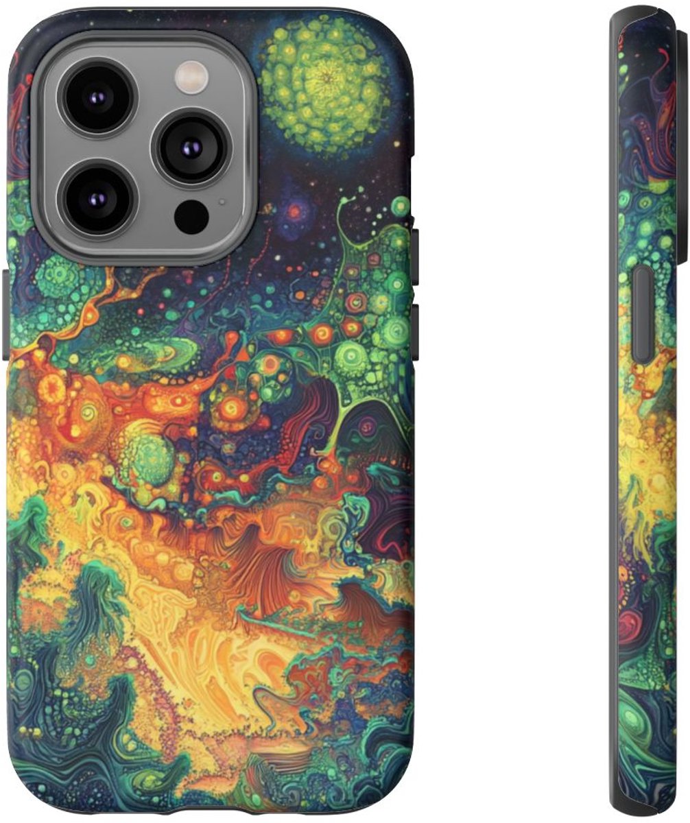 Kleurrijk Psychedelisch Fractaalpatroon – Telefoonhoesje Geschikt voor iPhone 14 Pro