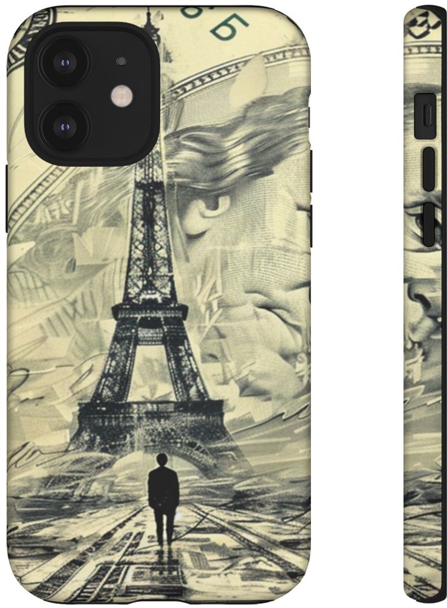 Eiffeltoren op Dollarbiljet Illustratie – Telefoonhoesje Geschikt voor iPhone 12