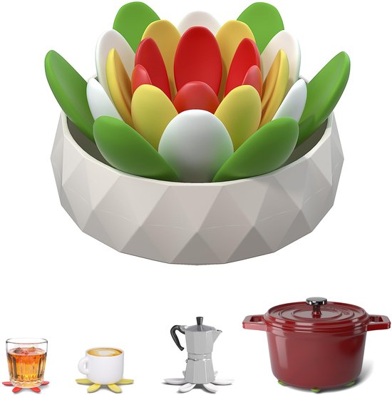 Dessous De Plat En Silicone Pliables - Lot De 4 Antidérapants Pour Casseroles, Tasses, Assiettes Chaudes