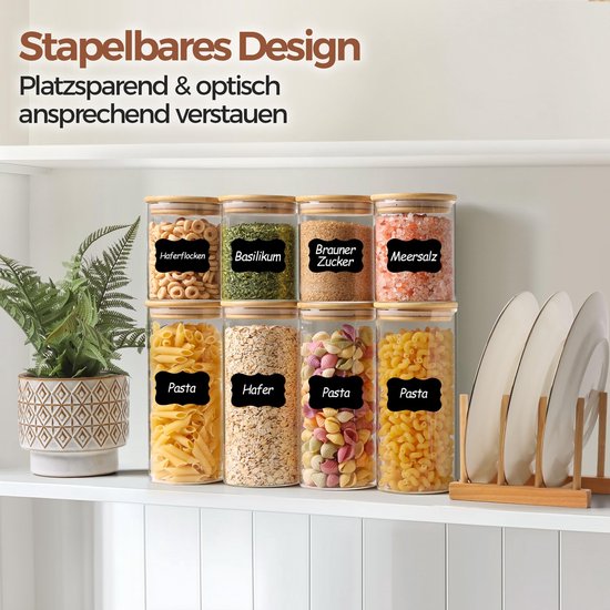 Voorraadpot met deksel set van 8 750 ml kopen Voorraadpot met deksel set van 8 750 ml kopen