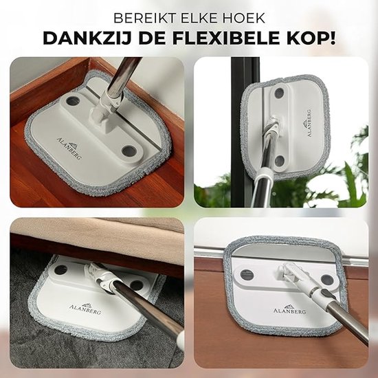 Ensemble de serpillière ALANBERG® Gen 2 avec seau – Séparation Water sale/eau propre – Wit